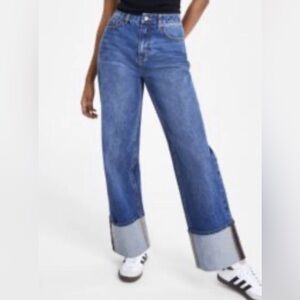 Women's Blue Wide-Leg Jeans 0